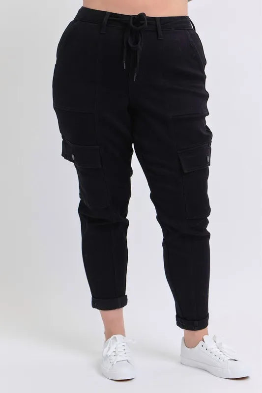 Judy Blue Full Size High Waist Cargo Cuffed Jogger Plus Size OutfitFlow