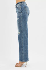 RISEN Tummy Control Mid Rise Fit Wide Jeans OutfitFlow