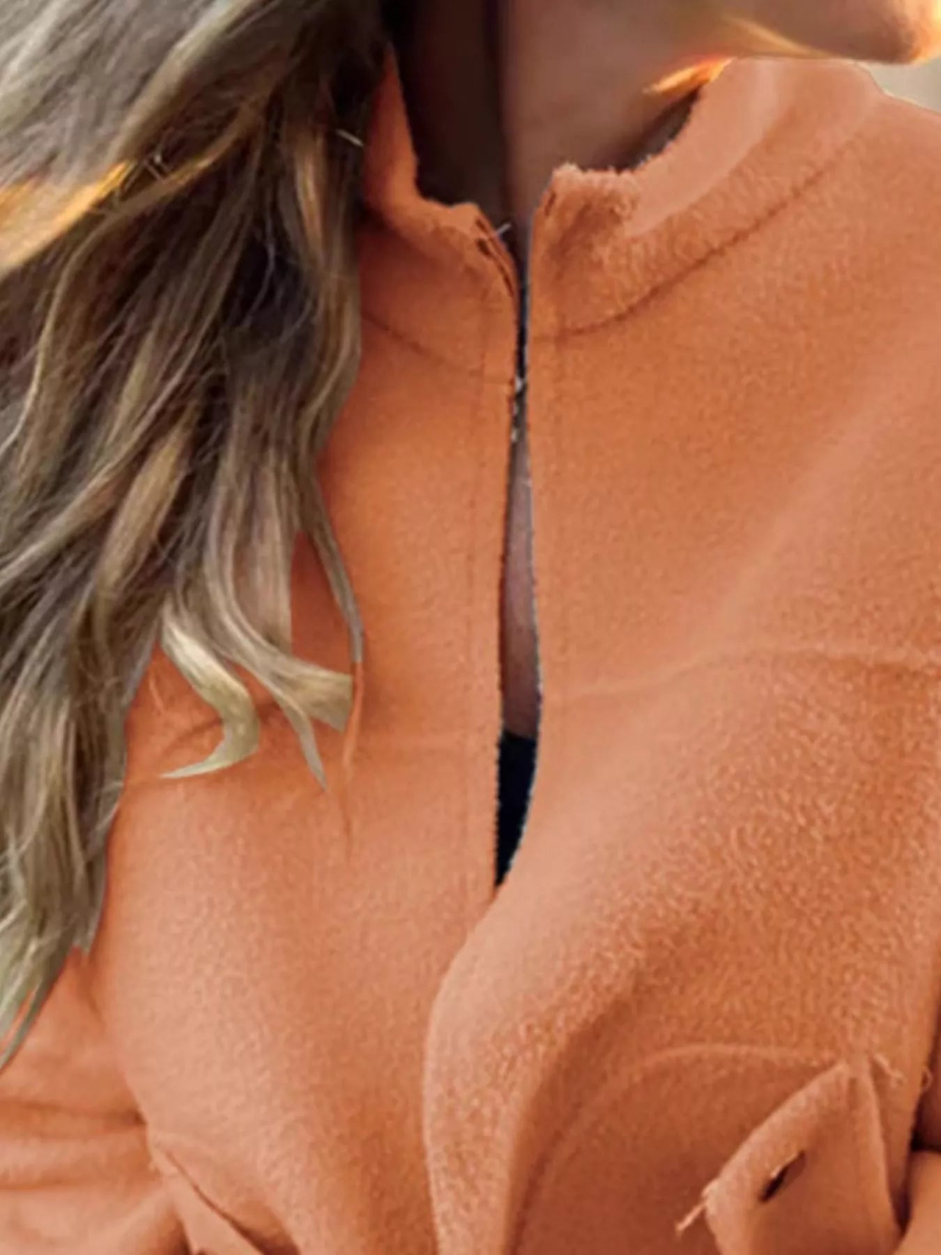 Full Size Textured Knit Zip Up Outerwear Plus Size Trendsi