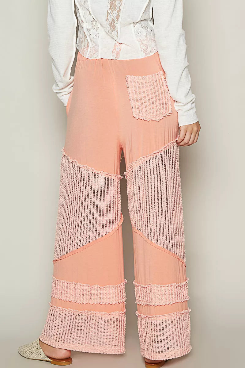 POL Drawstring Elastic Waistband Wide-Leg Pants OutfitFlow
