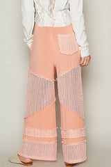POL Drawstring Elastic Waistband Wide-Leg Pants OutfitFlow