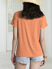 Notched Short Sleeve T-Shirt OutfitFlow