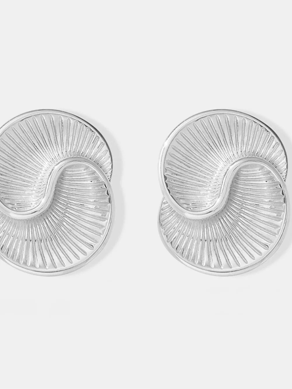 Titanium Steel Spiral Stud Earrings Silver One Size OutfitFlow