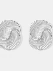 Titanium Steel Spiral Stud Earrings Silver One Size OutfitFlow