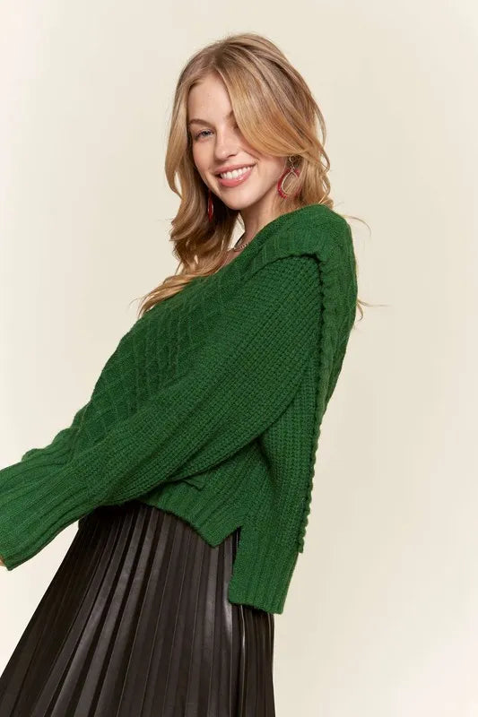 ADORA Ruffle Detail Adorable Sweater OutfitFlow