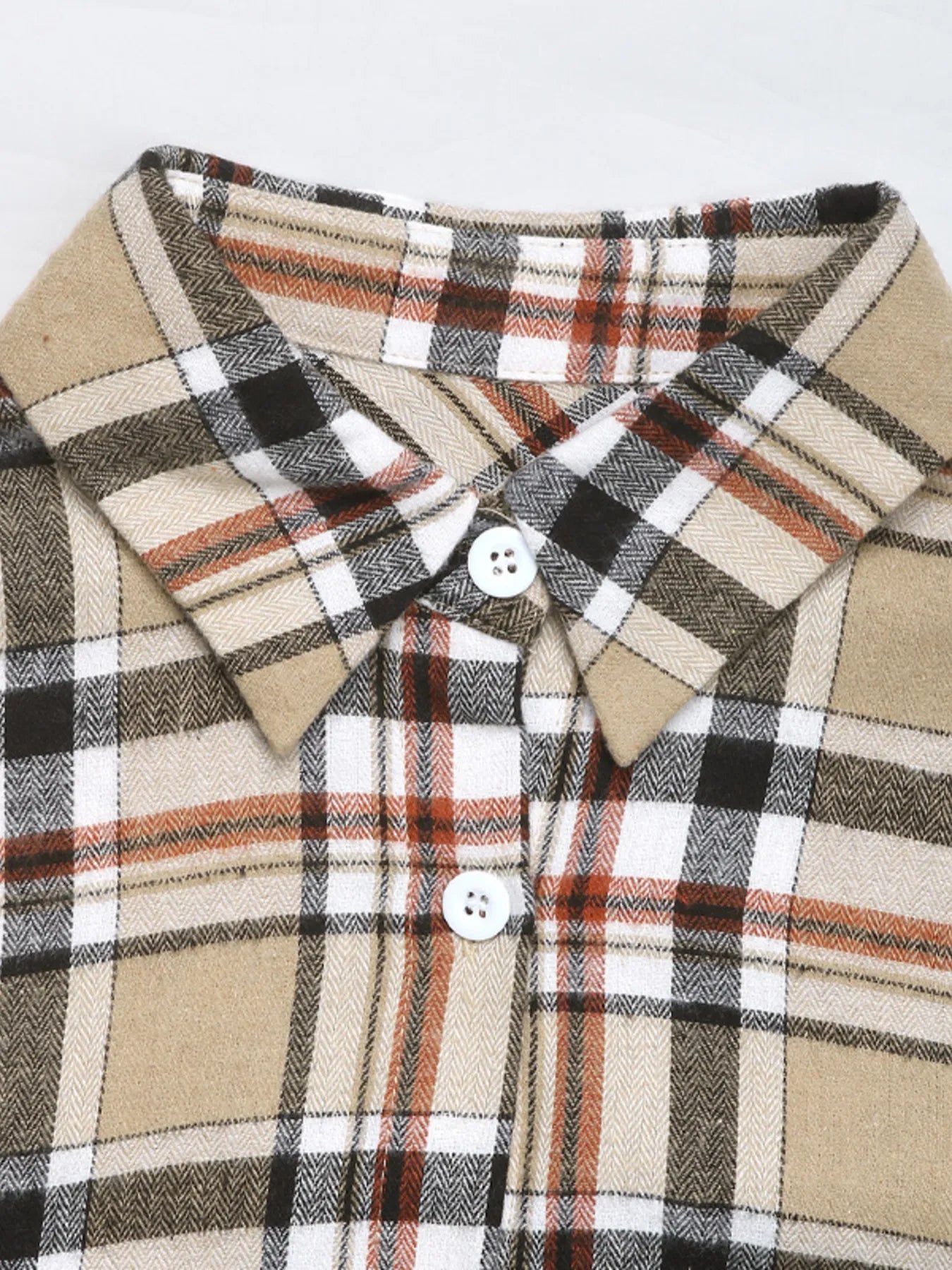 Plaid Button Up Shirt and Skirt Set OutfitFlow