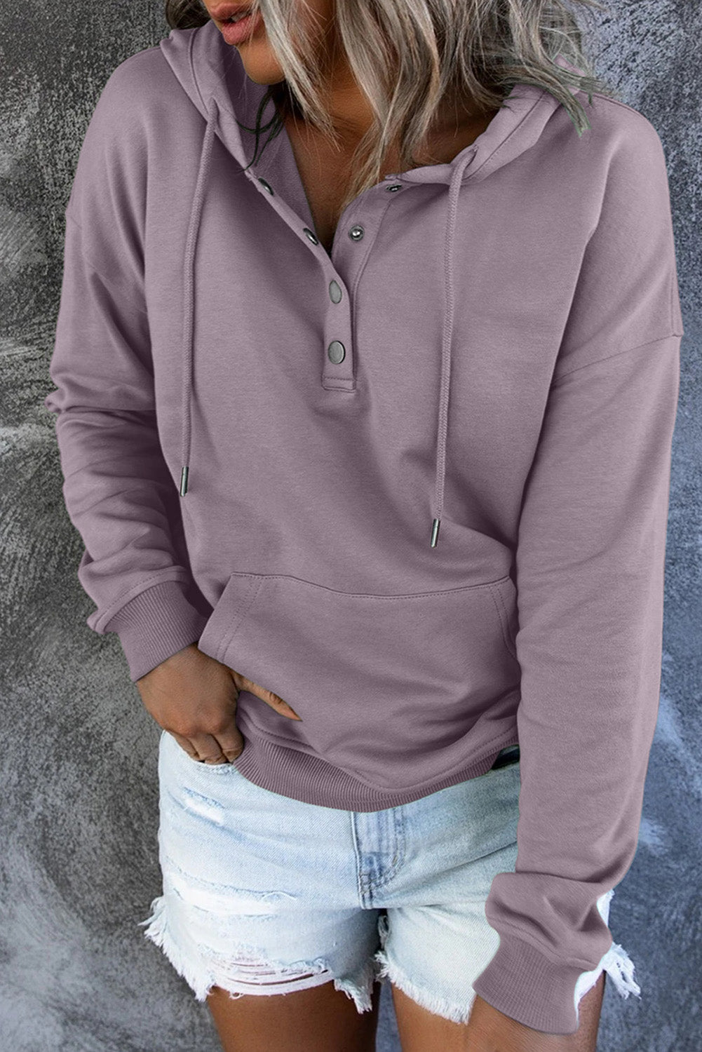 Outfit Flow - Dropped Shoulder Long Sleeve Hoodie with Pocket