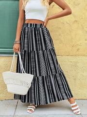 Printed High Waist Skirt OutfitFlow