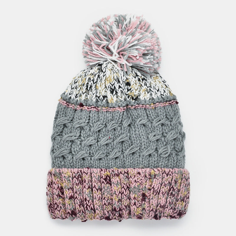 Outfit Flow - Contrast Thermal Hat with Pompom