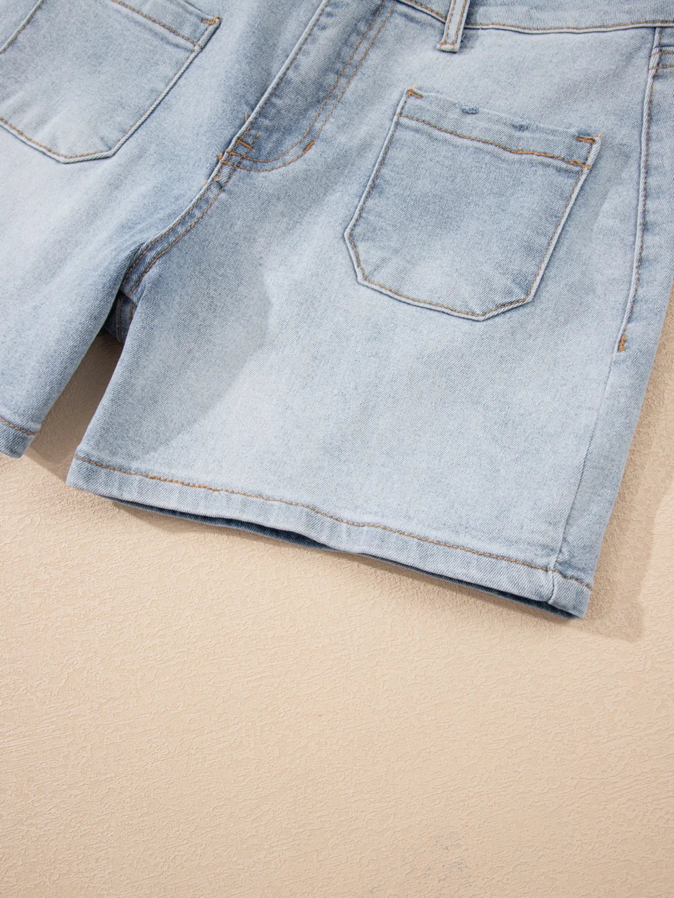 Wash High Rise Denim Shorts OutfitFlow