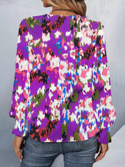 Printed Button Up Long Sleeve Shirt OutfitFlow
