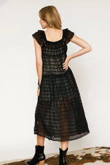 Umgee Sheer Lace Ruffled Cap Sleeve Cover Up OutfitFlow