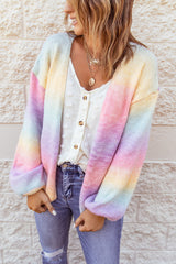 Outfit Flow - Gradient Open Front Drop Shoulder Cardigan