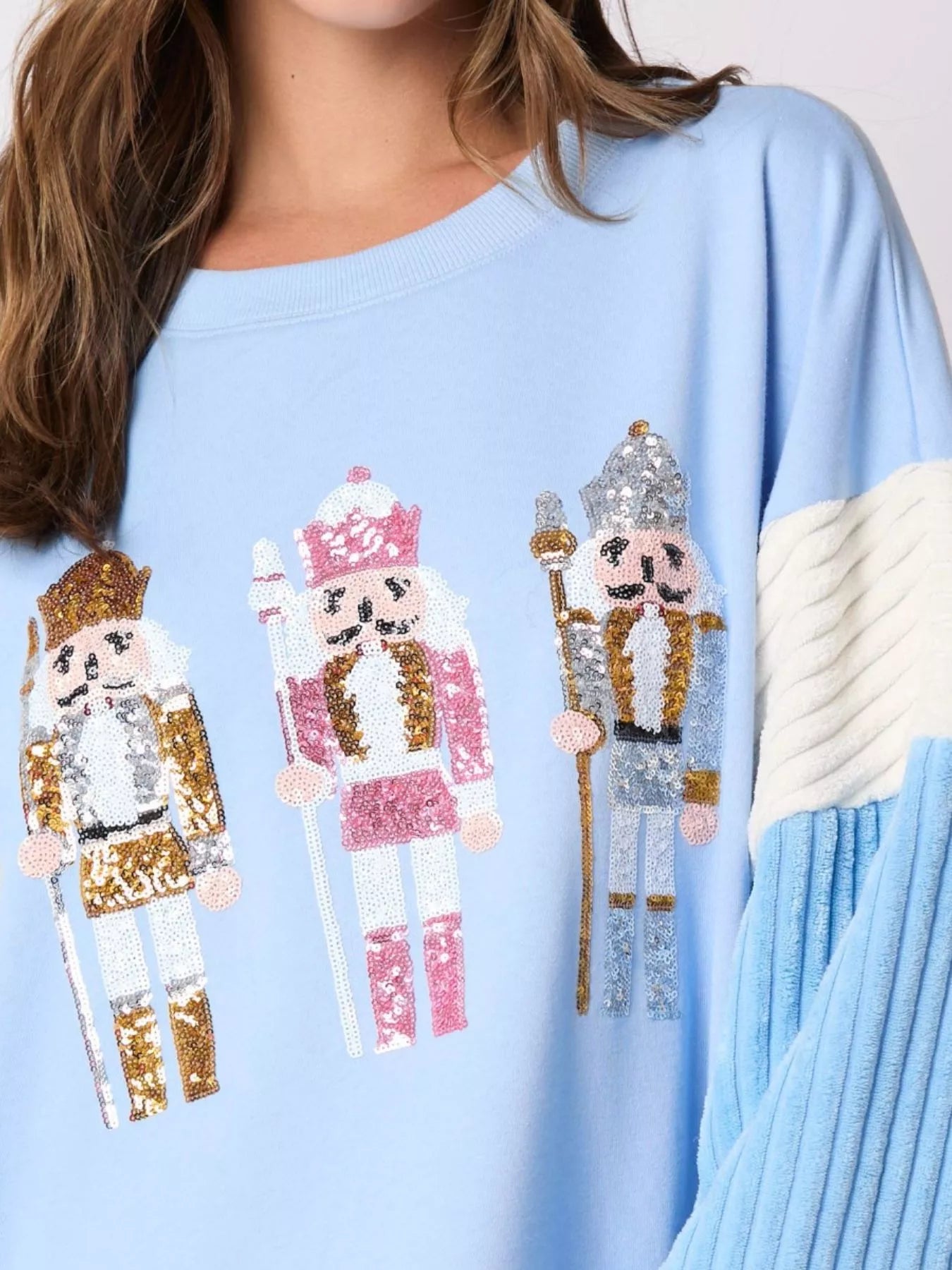 Nutcracker Long Sleeve Sweatshirt with Side Slit OutfitFlow