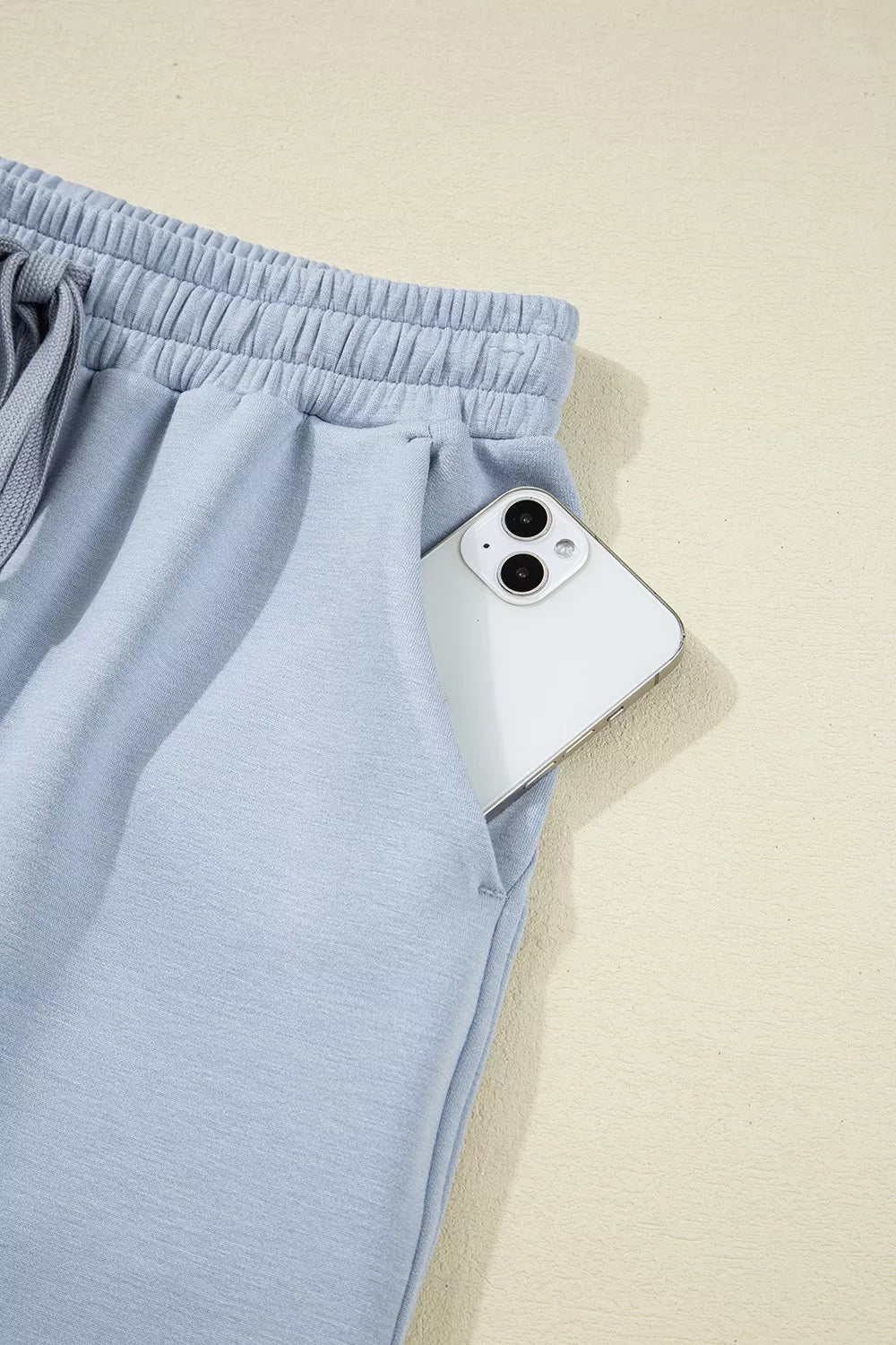 Half Zip Thumbhole Sleeve Hoodie and Pants 2pcs Outfit OutfitFlow