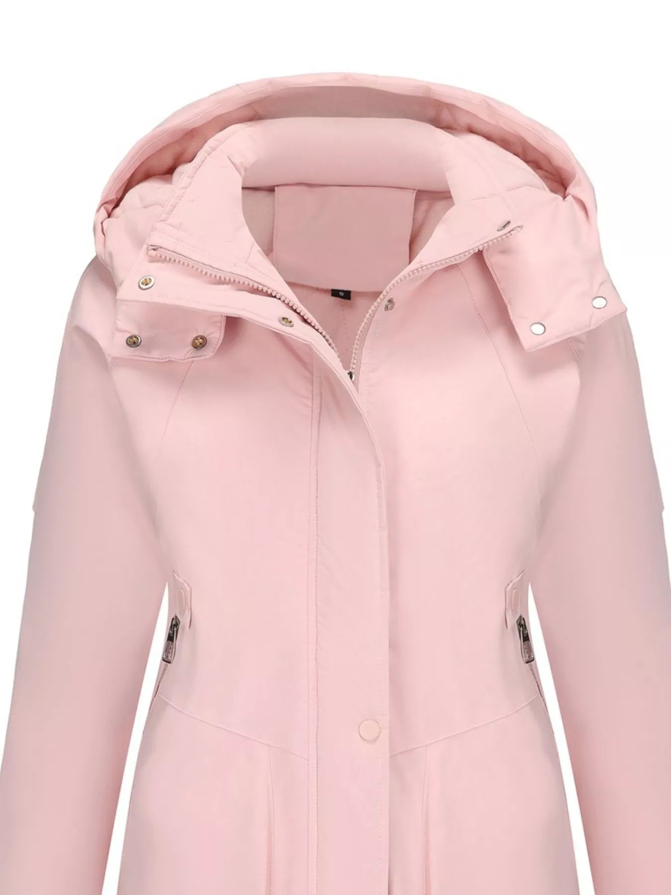 Full Size Hooded Mid-Length Windproof Outerwear Plus Size OutfitFlow