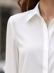 Button Down Collared Neck Long Sleeve Shirt OutfitFlow