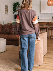 Sequin Bow Pumpkin Round Neck Sweatshirt OutfitFlow