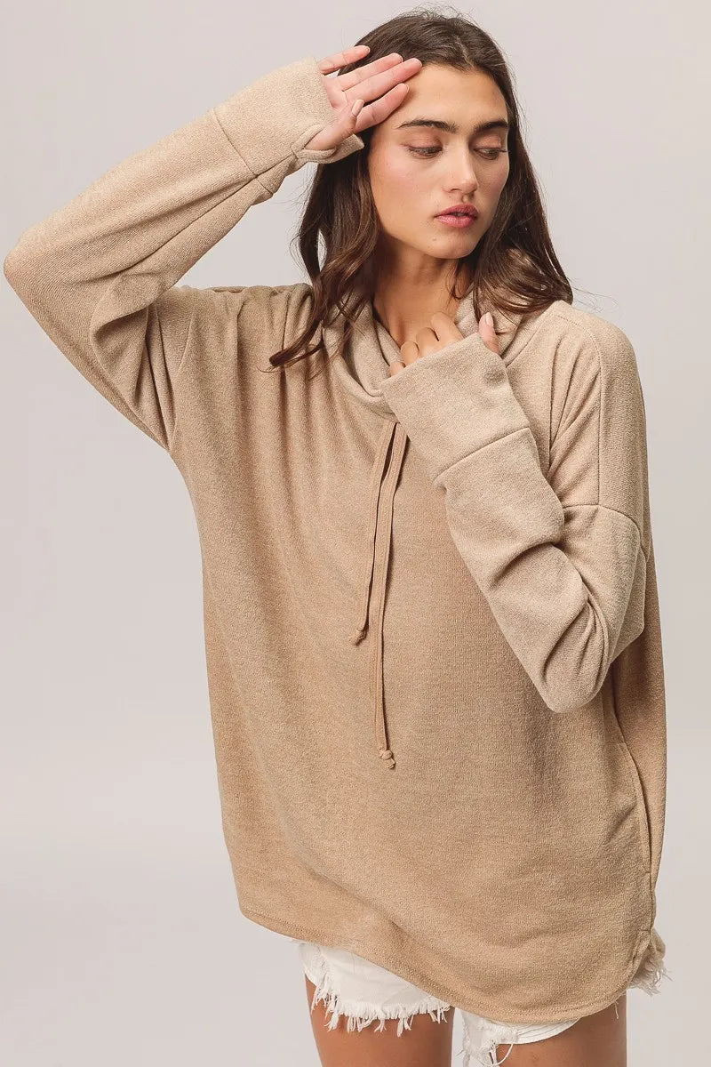 BiBi Solid Side Pocket Thumb Top OutfitFlow