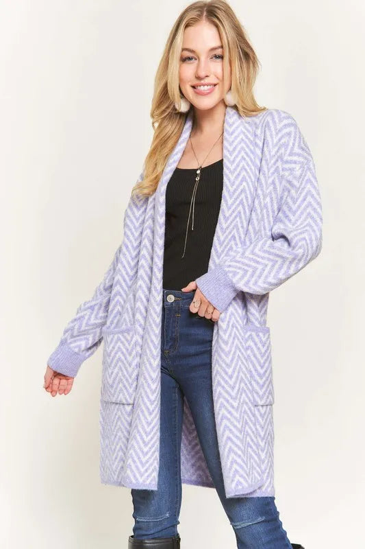 ADORA Chevron Sweater Cardigan OutfitFlow