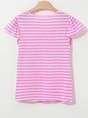 Striped V-Neck T-Shirt OutfitFlow