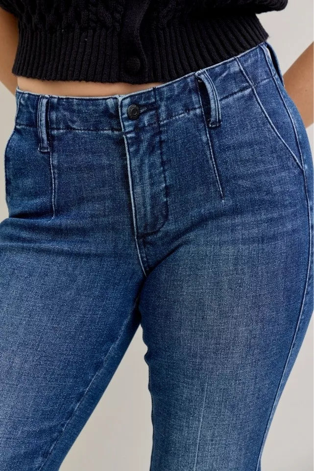 Judy Blue Full Size Mid Rise Bootcut Jeans with Welt Pockets Plus Size OutfitFlow