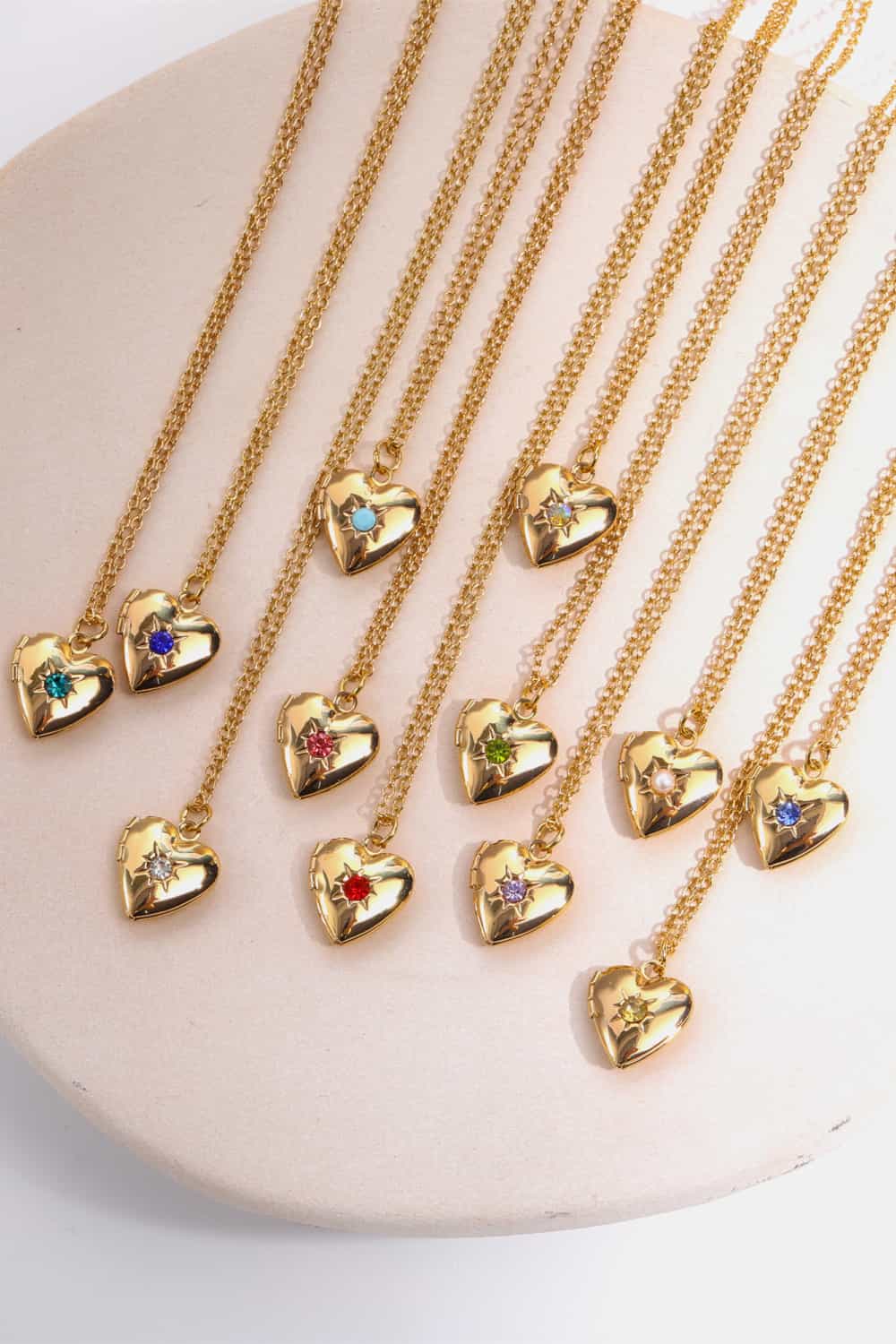 Zircon Heart Shape 14K Gold-Plated Pendant Necklace OutfitFlow