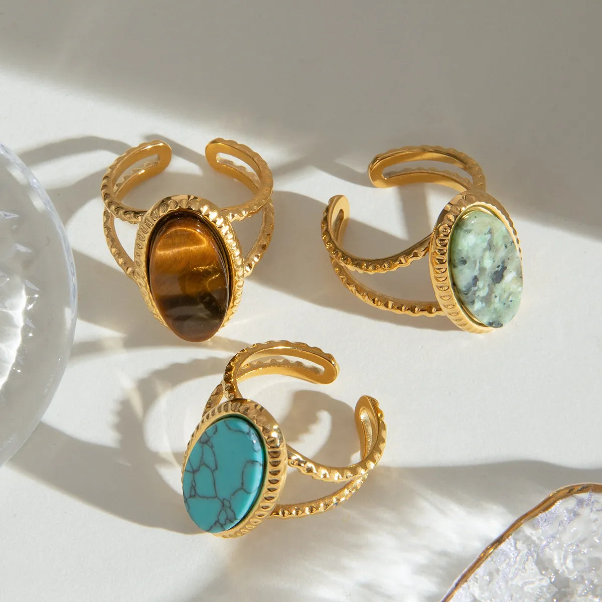 3 Piece 18K Gold-Plated Open Ring OutfitFlow