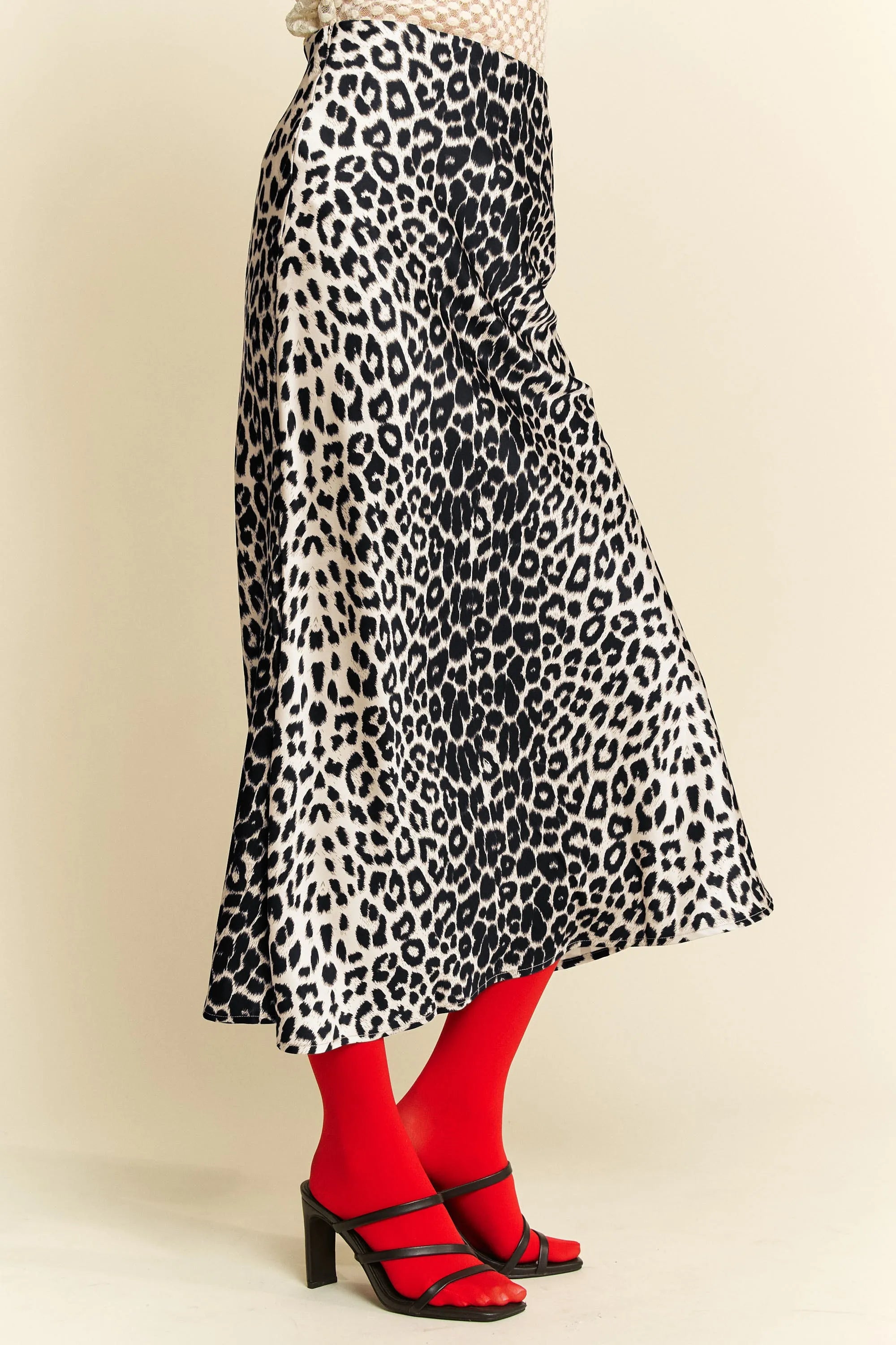 Davi & Dani Leopard Animal Print Long Length Skirt OutfitFlow