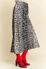Davi & Dani Leopard Animal Print Long Length Skirt OutfitFlow