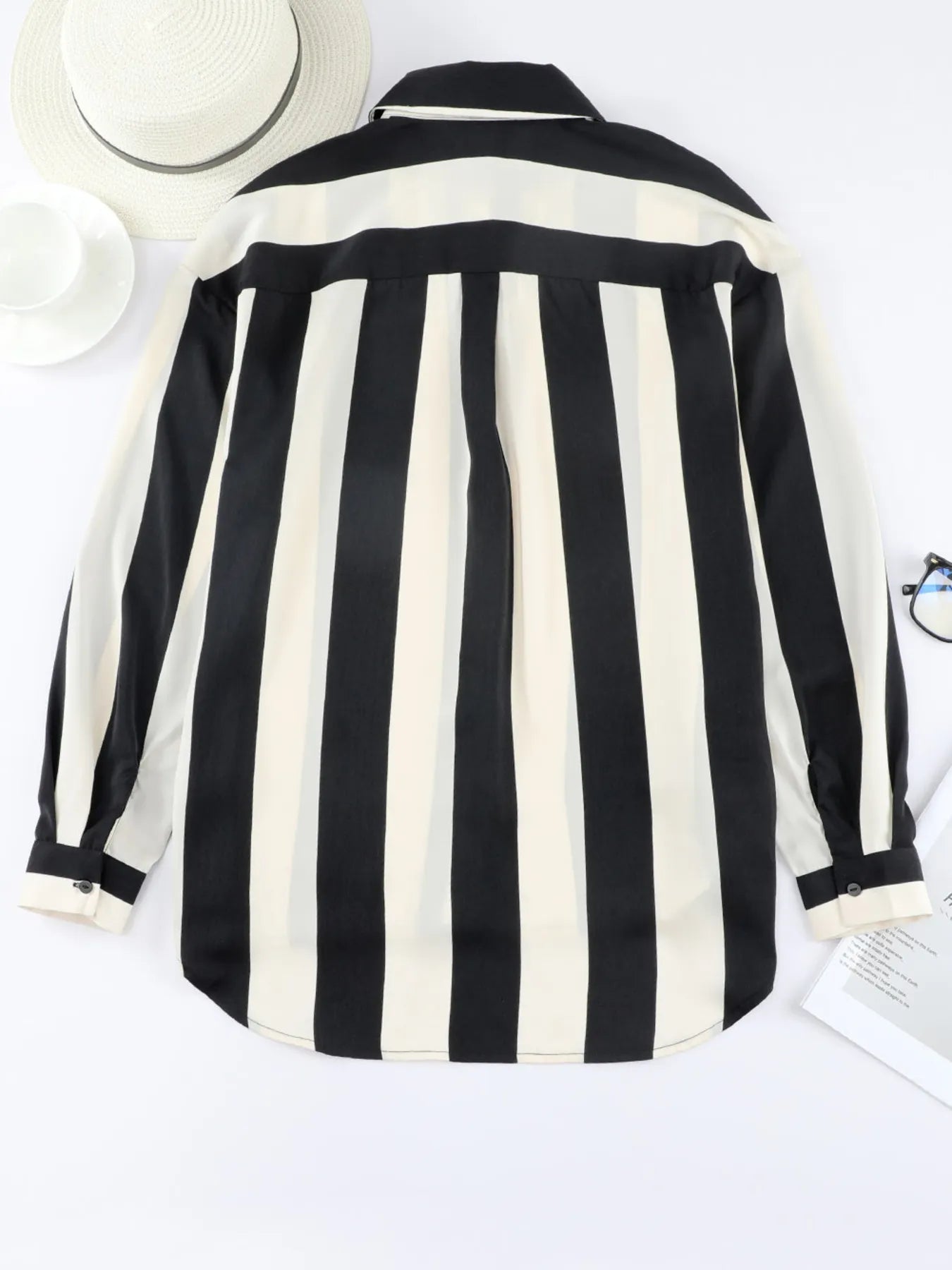 Striped Relaxed Button Up Shirt OutfitFlow