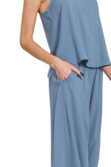 Zenana Woven Cami & Pants Set OutfitFlow