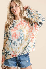 BiBi Tie Dye Print Terry Pull Over OutfitFlow