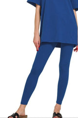 Zenana Cotton Round Neck Top & Legging Set OutfitFlow