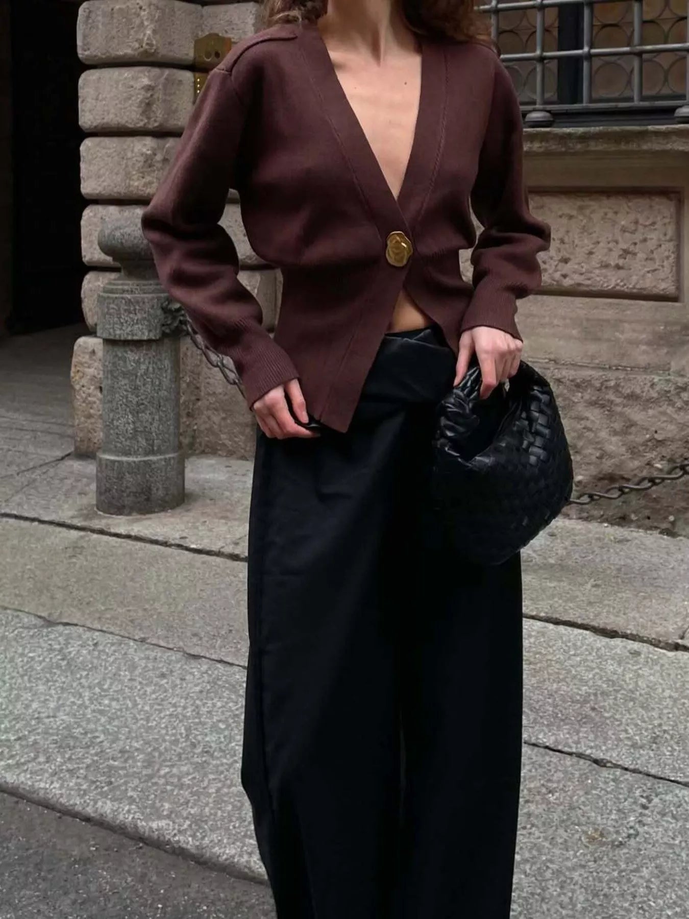 Single-Button Knit Cardigan OutfitFlow