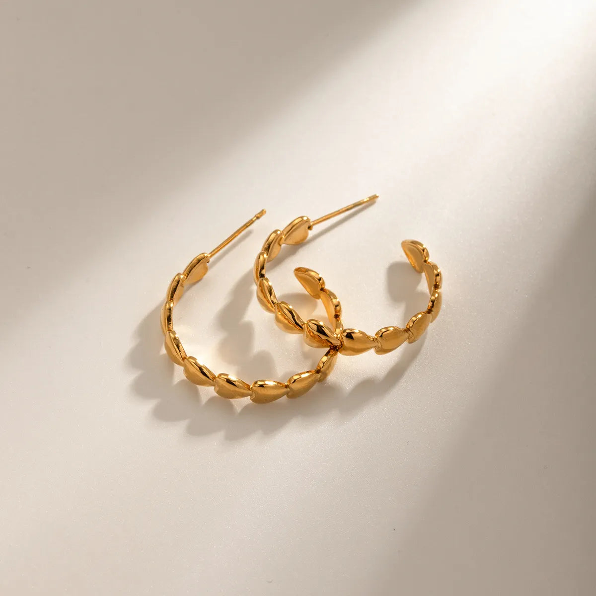 18K Gold-Plated Heart Hoop Earrings OutfitFlow