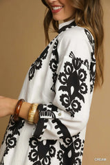 Umgee Abstract Print Midi Dress OutfitFlow