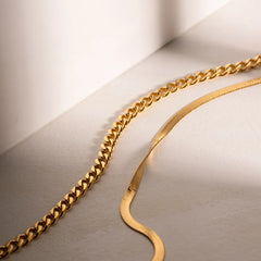 18K Gold-Plated Double Layered Necklace OutfitFlow