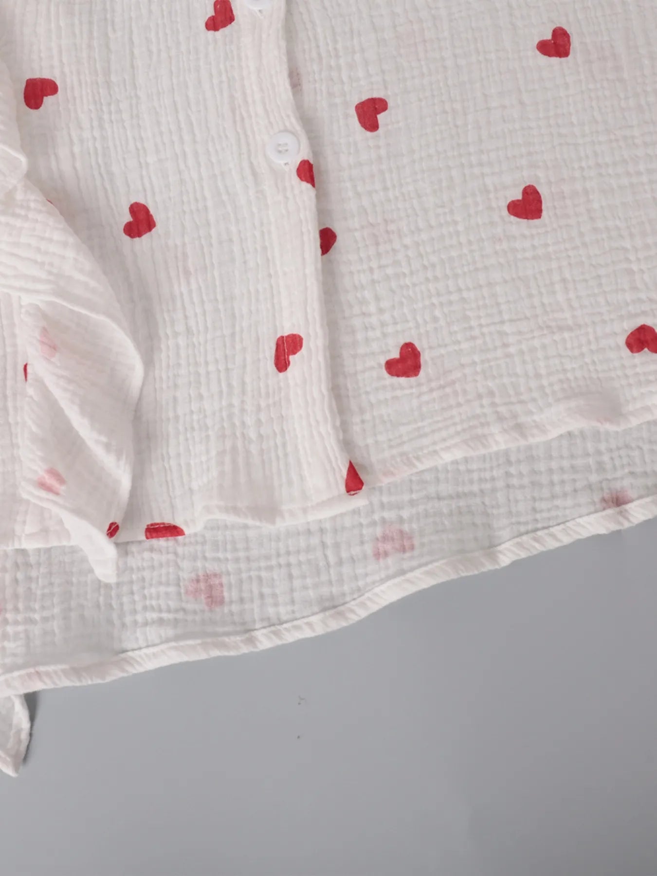 Colorful Heart Print Shirt and Shorts Set OutfitFlow