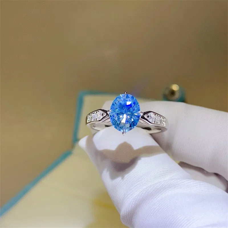 2 Carat Moissanite 925 Sterling Silver Ring OutfitFlow