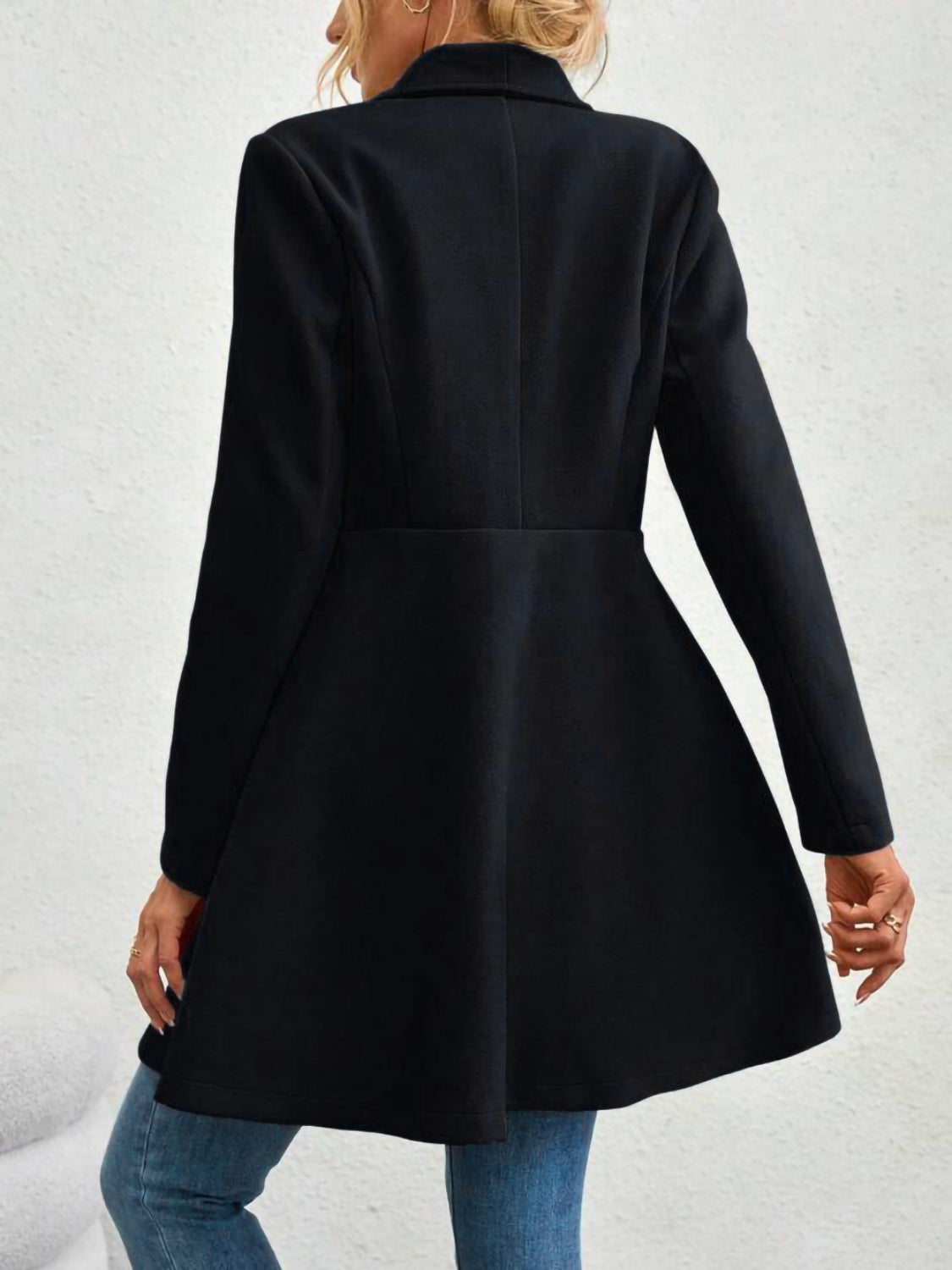 Outfit Flow - Collared Neck Button Up Long Sleeve Coat