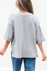 High Raglan Half Sleeve V Neck Oversized T Shirt OutfitFlow