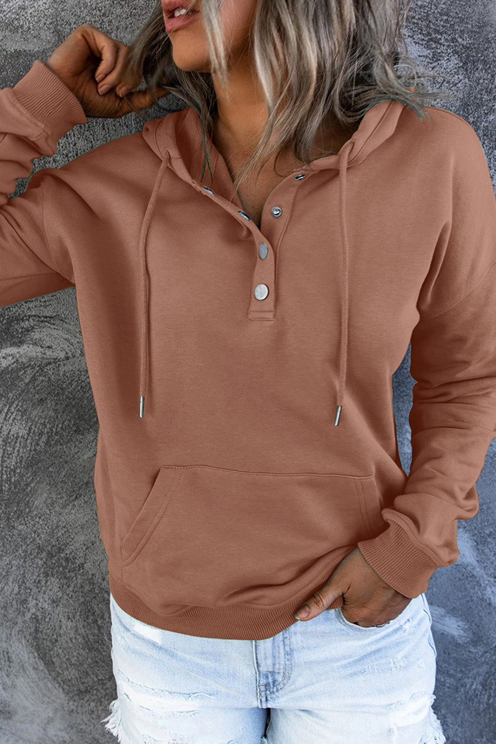 Outfit Flow - Dropped Shoulder Long Sleeve Hoodie with Pocket