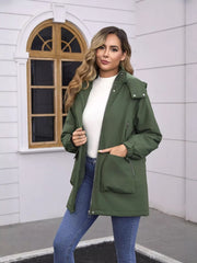 Full Size Zip Up Hooded Parka Outerwear Plus Size OutfitFlow