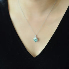 5 Carat Moissanite 925 Sterling Silver Pendant Necklace Silver One Size OutfitFlow