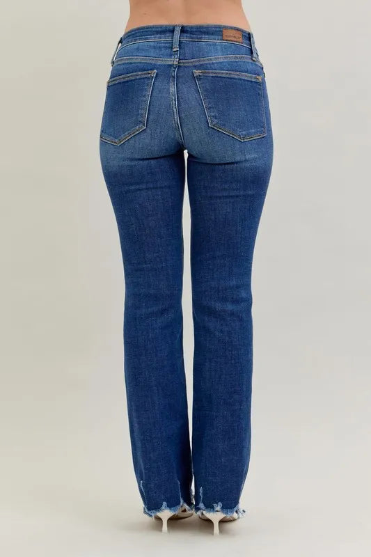 Judy Blue Full Size Mid-rise Non-distressed Hem Bootcut Jeans Plus Size OutfitFlow