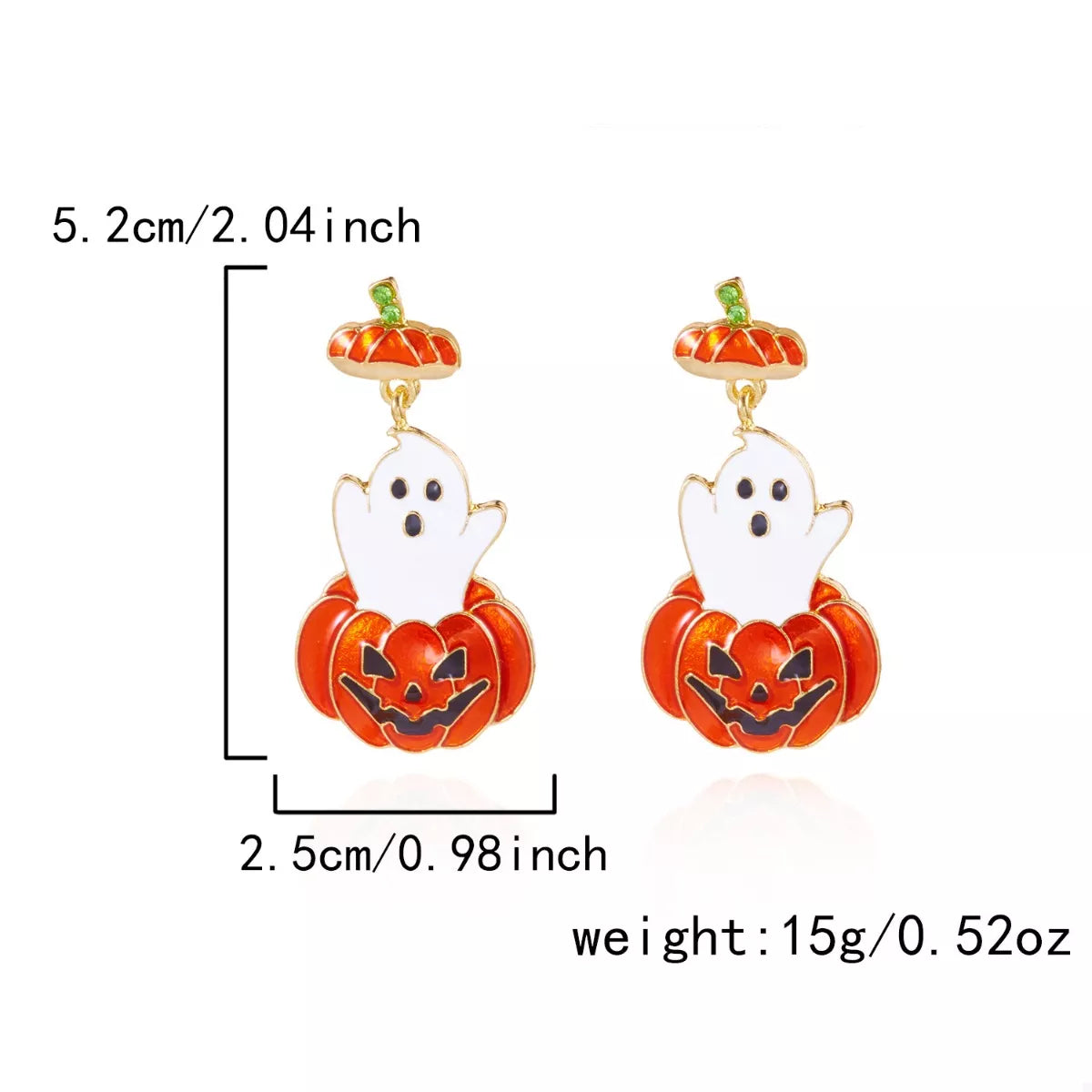 Halloween Ghost Pumpkin Dangle Earrings OutfitFlow