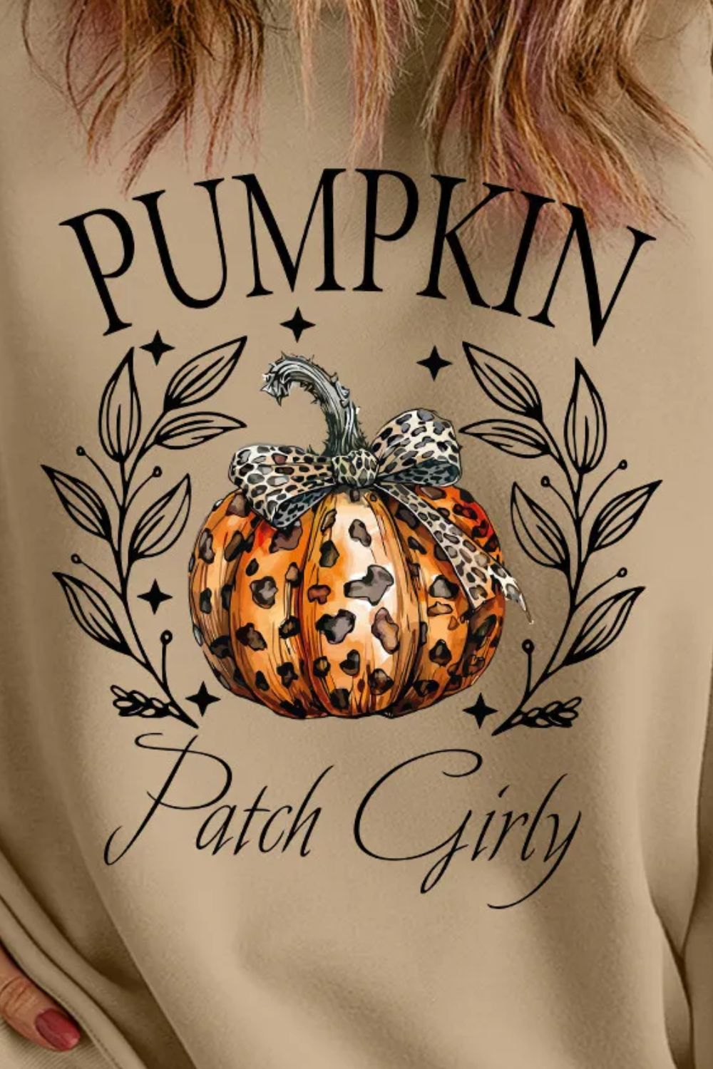 Outfit Flow - Plus Size Pumpkin Graphic Long Sleeve Sweatshirt