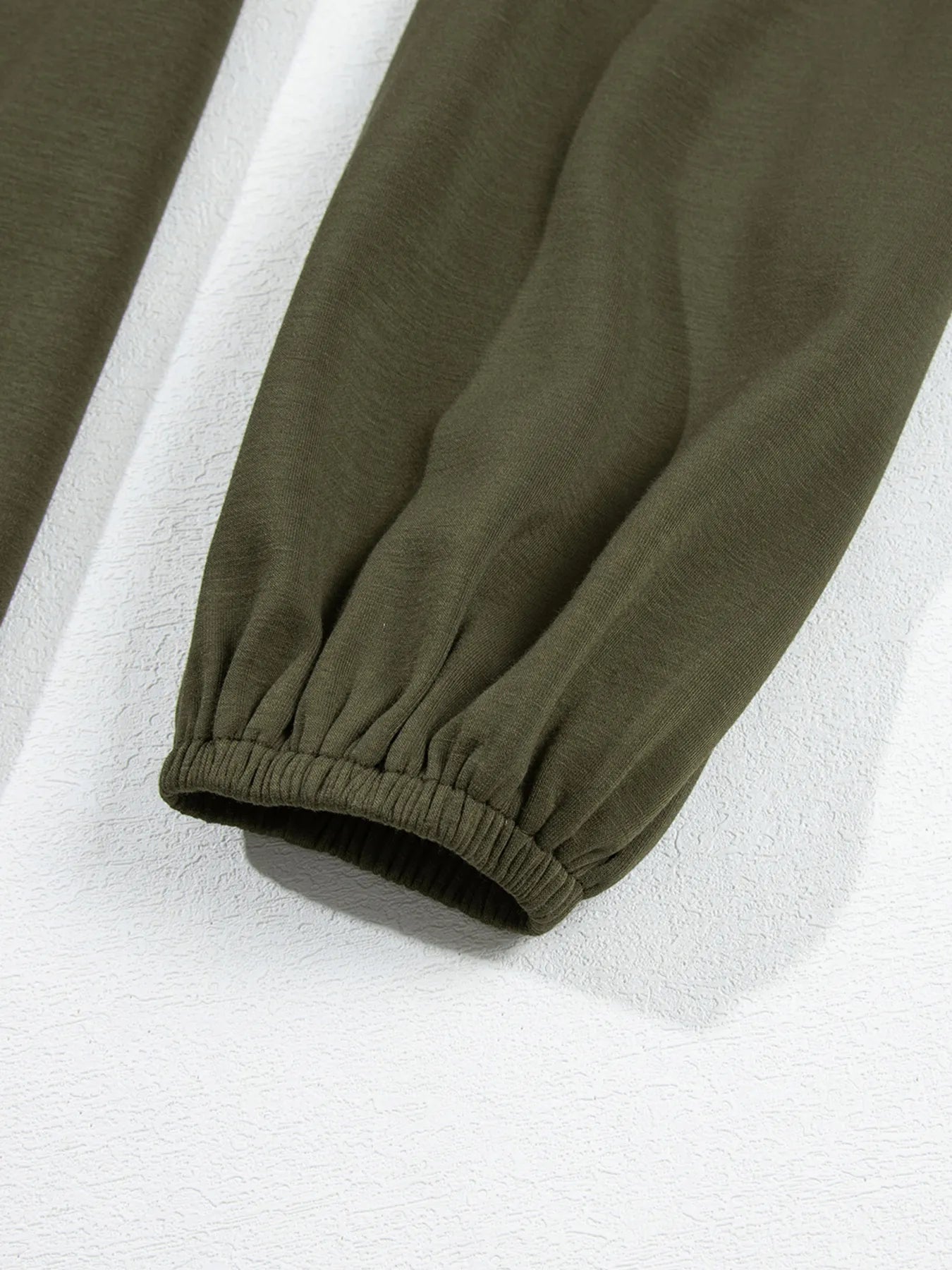 Solid Color Ruched Detail Long Sleeve Midi Dress OutfitFlow