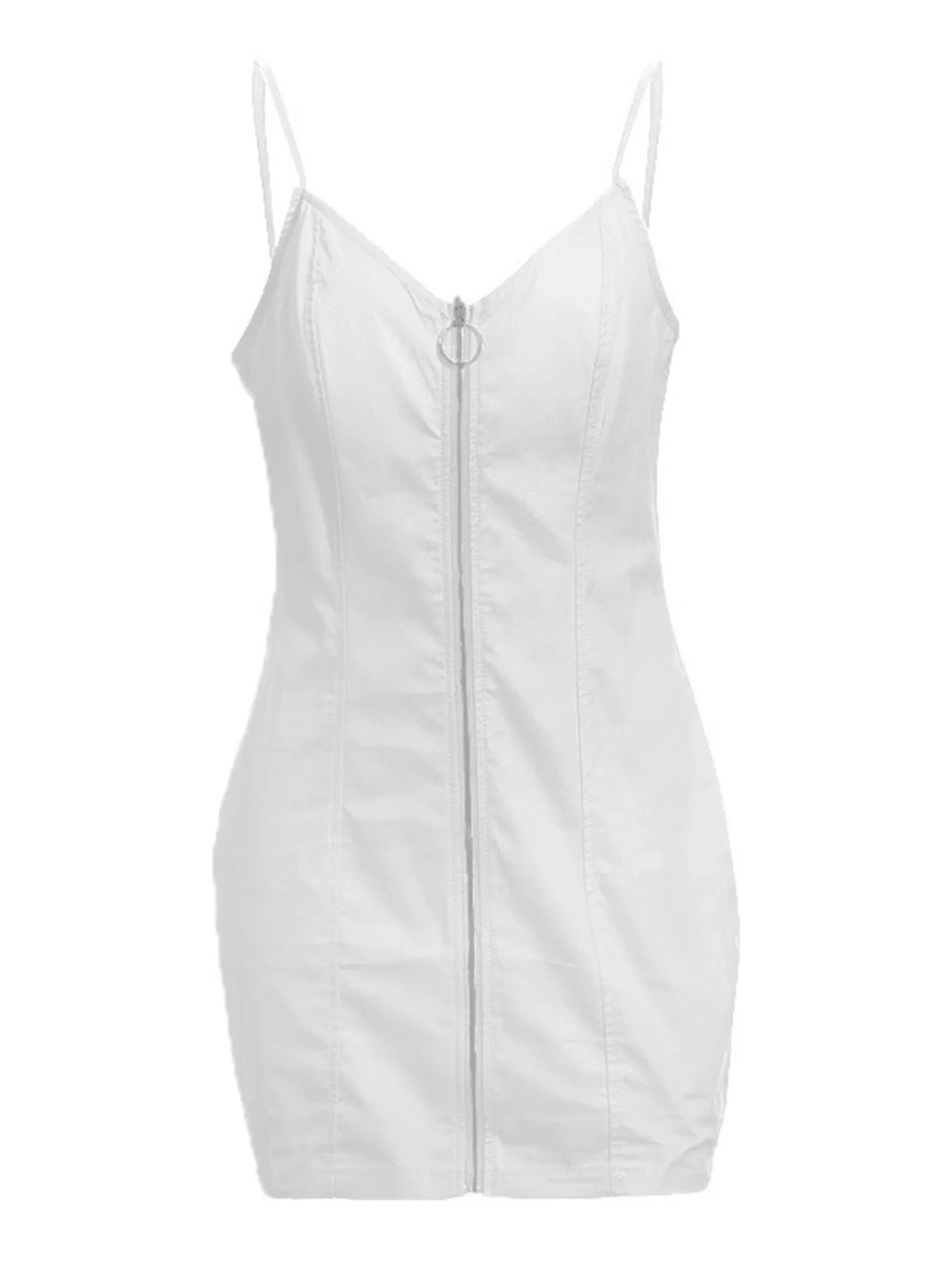 Full Size Zip-Front Bodycon Mini Dress Plus Size OutfitFlow